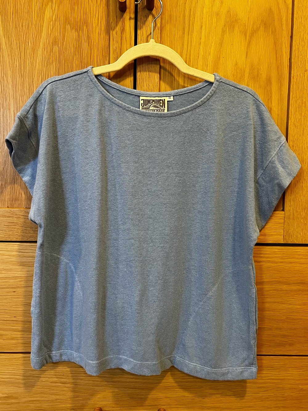 Jungmaven Heathered Hemp Taos Short Sleeve Tee Shirt Sky Blue Size Small Spring